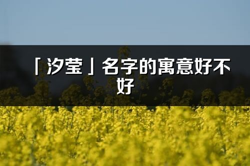 「汐莹」名字的寓意好不好_汐莹含义分析