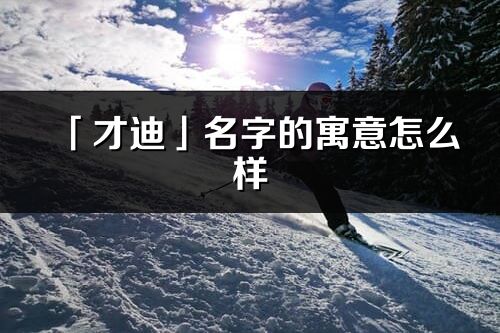 「才迪」名字的寓意怎么样_才迪的出处