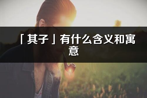 「其子」有什么含义和寓意_其子名字的出处与意思