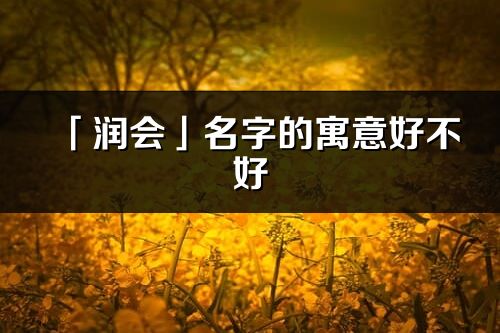 「润会」名字的寓意好不好_润会含义分析