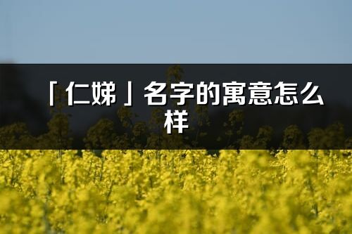 「仁娣」名字的寓意怎么样_仁娣的出处