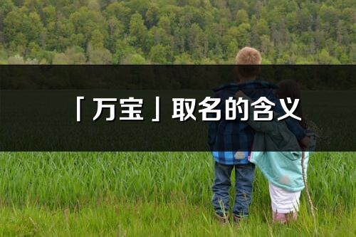 「万宝」取名的含义_万宝名字寓意解释