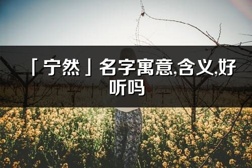 「宁然」名字寓意,含义,好听吗_宁然名字分析打分