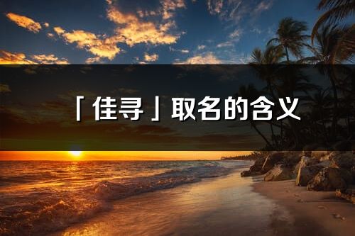 「佳寻」取名的含义_佳寻名字寓意解释