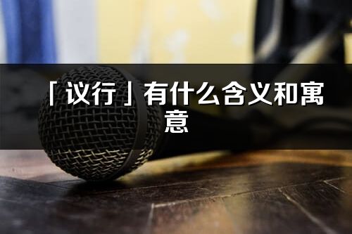 「议行」有什么含义和寓意_议行名字的出处与意思