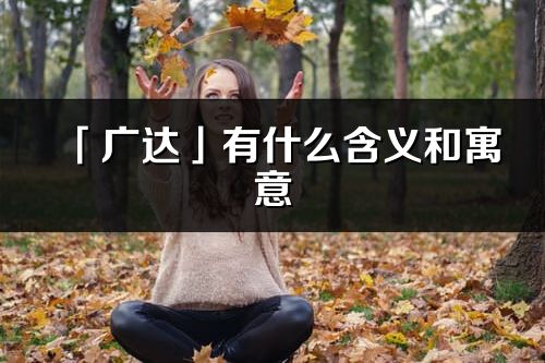 「广达」有什么含义和寓意_广达名字的出处与意思