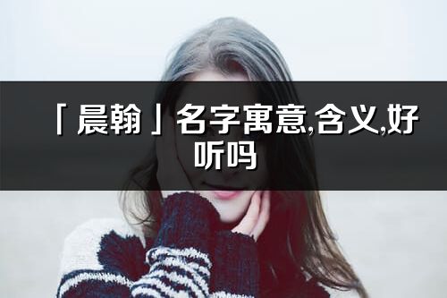 「晨翰」名字寓意,含义,好听吗_晨翰名字分析打分