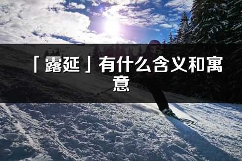 「露延」有什么含义和寓意_露延名字的出处与意思