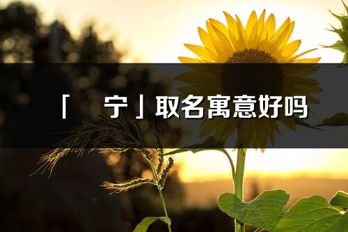 「璟宁」取名寓意好吗_璟宁名字含义及五行