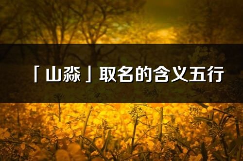 「山淼」取名的含义五行_山淼名字寓意解释