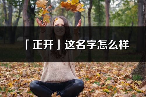 「正开」这名字怎么样_正开的名字解释