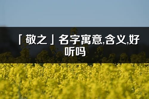 「敬之」名字寓意,含义,好听吗_敬之名字分析打分