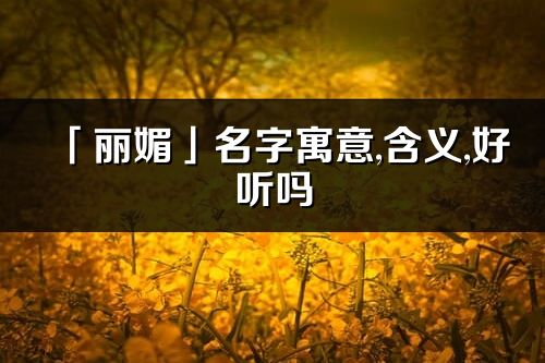 「丽媚」名字寓意,含义,好听吗_丽媚名字分析打分