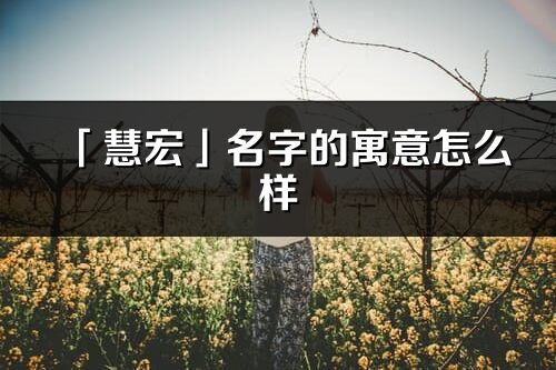 「慧宏」名字的寓意怎么样_慧宏的出处