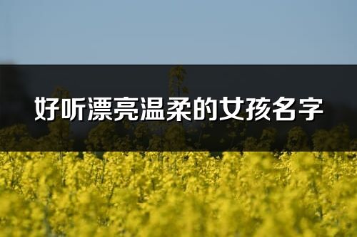 好听漂亮温柔的女孩名字