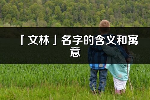 「文林」名字的含义和寓意_文林的出处与意思解释