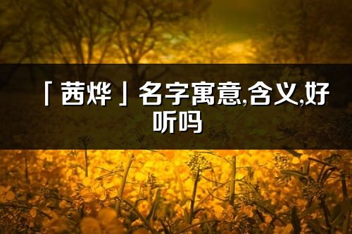 「茜烨」名字寓意,含义,好听吗_茜烨名字分析打分