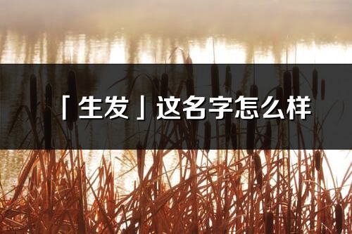 「生发」这名字怎么样_生发的名字解释