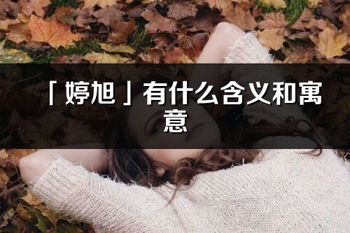 「婷旭」有什么含义和寓意_婷旭名字的出处与意思