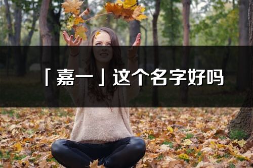 「嘉一」这个名字好吗_嘉一名字寓意,含义