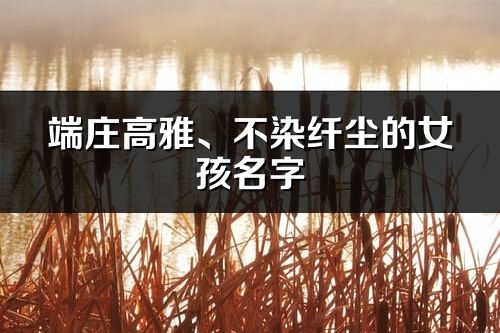 端庄高雅、不染纤尘的女孩名字