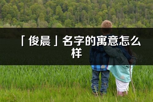 「俊晨」名字的寓意怎么样_俊晨的出处