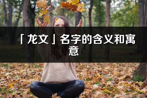 「龙文」名字的含义和寓意_龙文的出处与意思解释