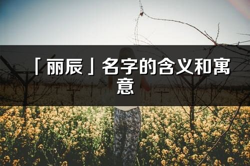 「丽辰」名字的含义和寓意_丽辰的出处与意思解释