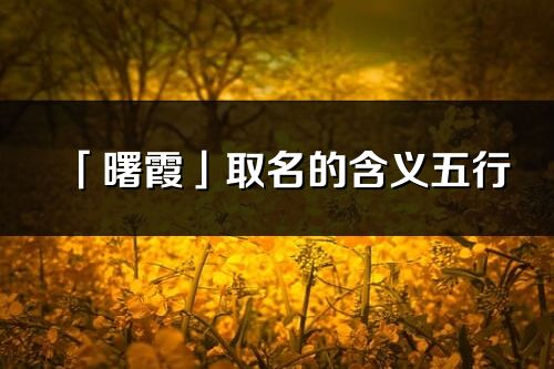 「曙霞」取名的含义五行_曙霞名字寓意解释