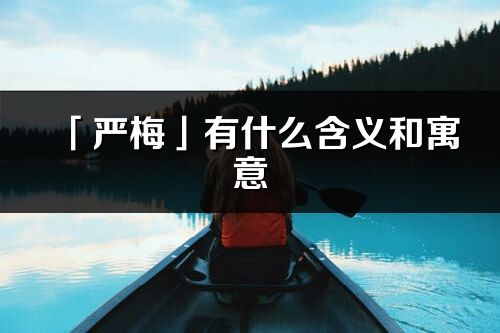 「严梅」有什么含义和寓意_严梅名字的出处与意思