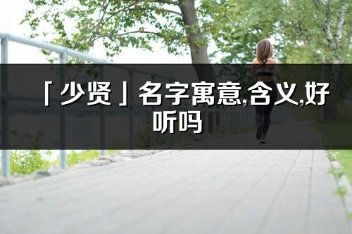 「少贤」名字寓意,含义,好听吗_少贤名字分析打分