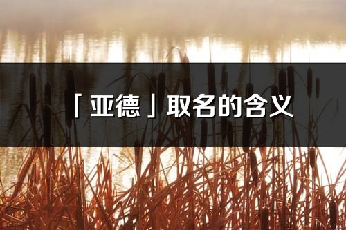 「亚德」取名的含义_亚德名字寓意解释