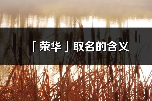 「荣华」取名的含义_荣华名字寓意解释