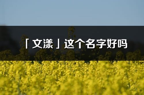 「文漾」这个名字好吗_文漾名字寓意,含义