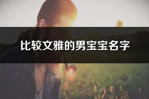 比较文雅的男宝宝名字