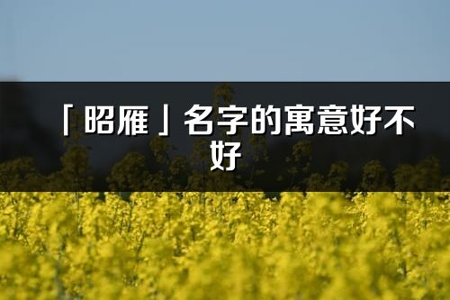 「昭雁」名字的寓意好不好_昭雁含义分析