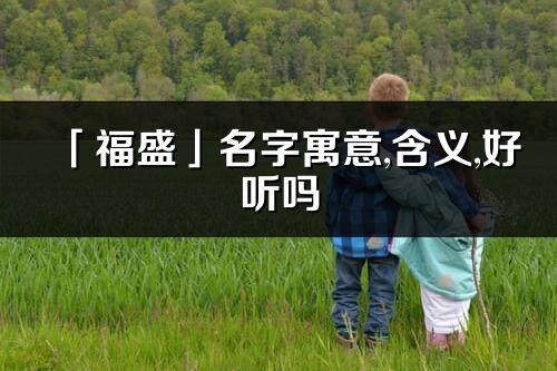 「福盛」名字寓意,含义,好听吗_福盛名字分析打分