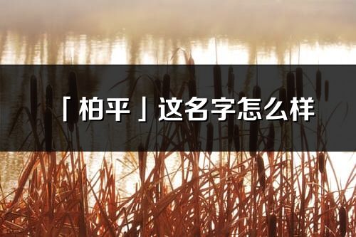 「柏平」这名字怎么样_柏平的名字解释