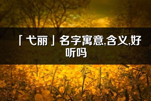 「弋丽」名字寓意,含义,好听吗_弋丽名字取名打分