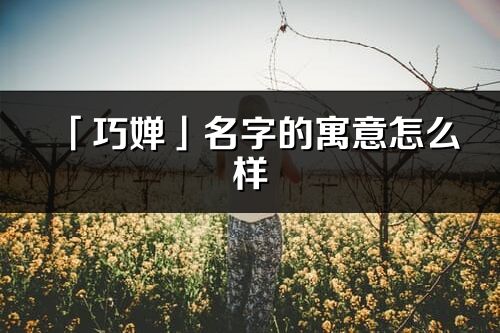 「巧婵」名字的寓意怎么样_巧婵的出处