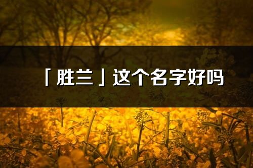 「胜兰」这个名字好吗_胜兰名字寓意,含义