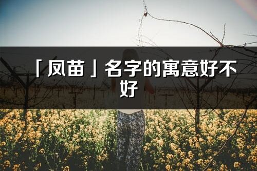 「凤苗」名字的寓意好不好_凤苗含义分析