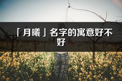 「月曦」名字的寓意好不好_月曦含义分析