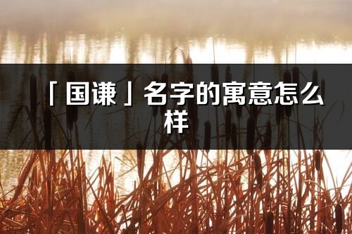 「国谦」名字的寓意怎么样_国谦的出处