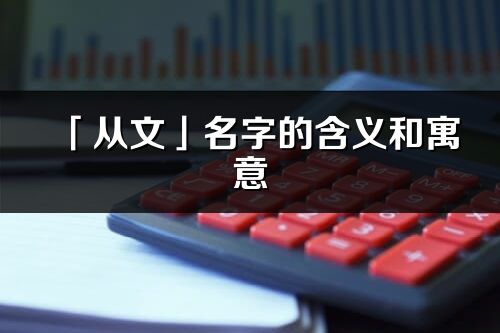 「从文」名字的含义和寓意_从文的出处与意思解释