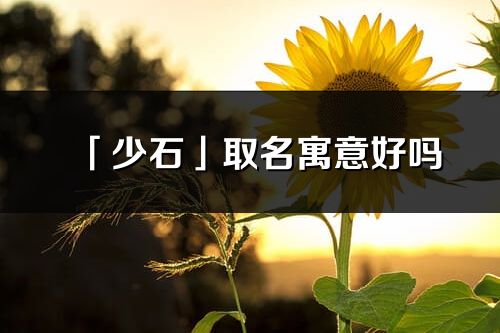 「少石」取名寓意好吗_少石名字含义及五行