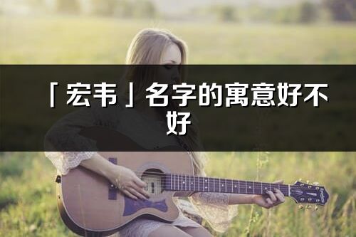 「宏韦」名字的寓意好不好_宏韦含义分析