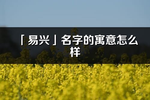 「易兴」名字的寓意怎么样_易兴的出处