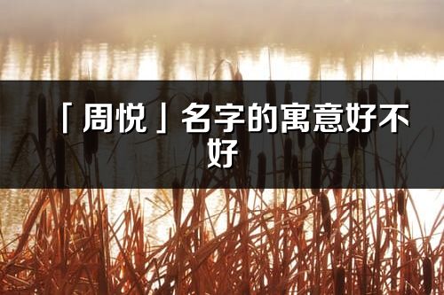 「周悦」名字的寓意好不好_周悦含义分析