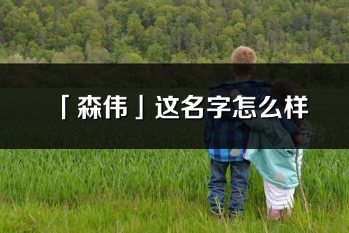 「森伟」这名字怎么样_森伟的名字解释